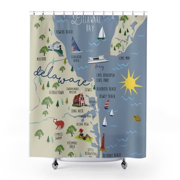 Cortina de ducha Delaware Beach ***NUEVO PRECIO BAJO*** para venta al por mayor de Galleyware