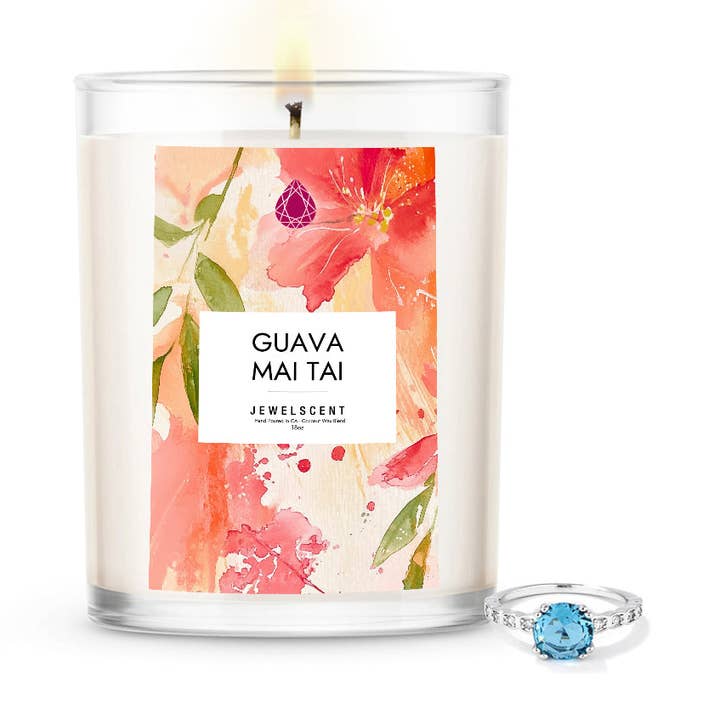 Guava Mai Tai 18oz Mystery Jewelry Candle for wholesale by JewelScent
