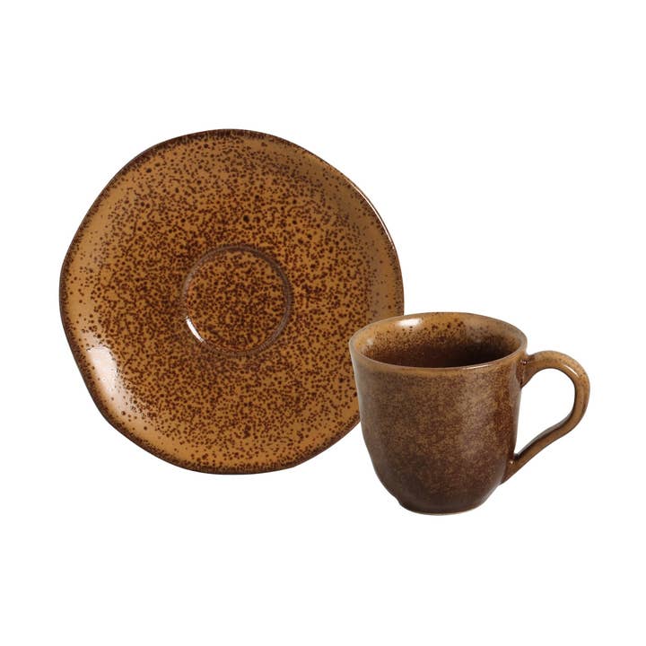 Organic Expresso coffee cup and Saucer 4.06 Oz Dijon for wholesale by Porto Brasil