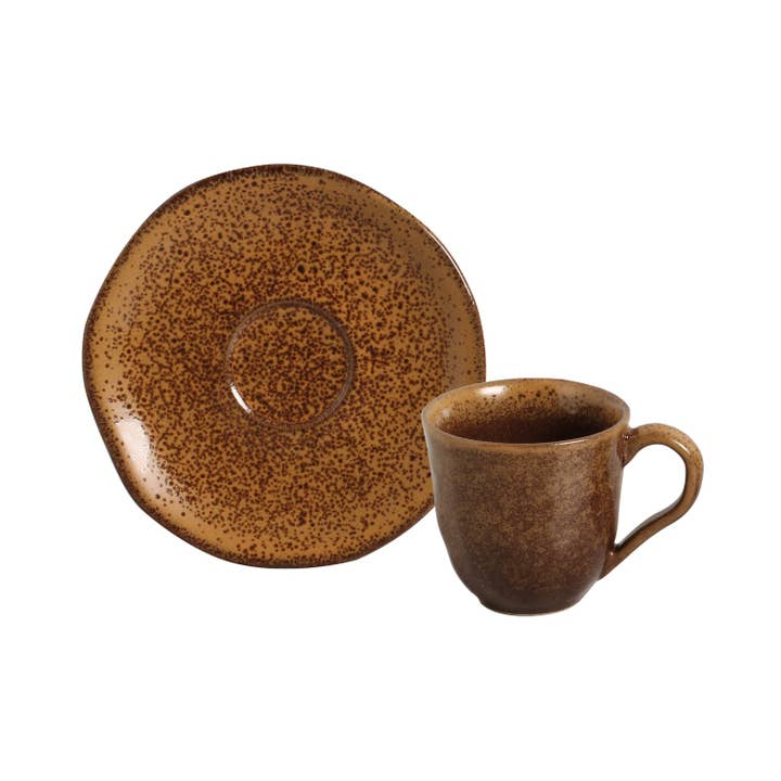 Organic Expresso coffee cup and Saucer 4.06 Oz Dijon for wholesale by Porto Brasil