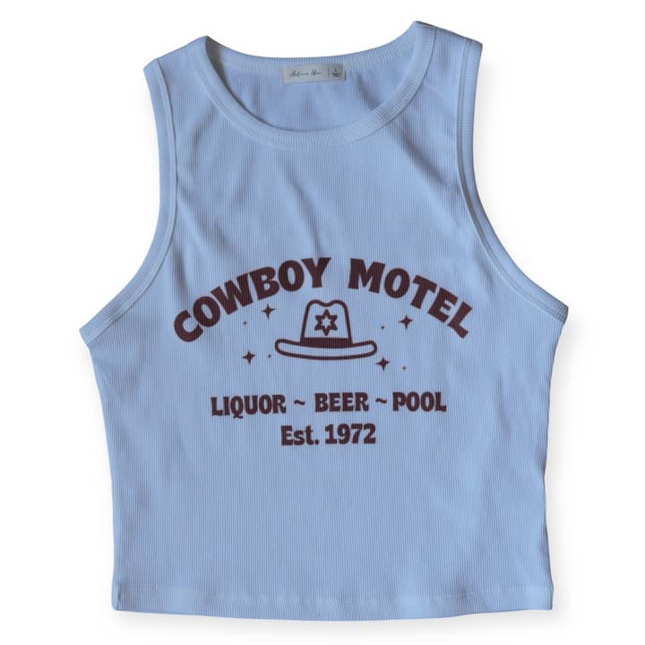 Cowboy Motel Geripptes Tanktop für den Großhandel von Wilde roots