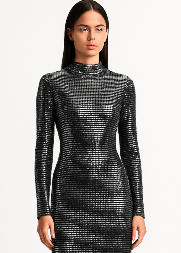 AVINCI – wholesale Dress – Women's – Metallic Sequin Full-Length Silhouette Fit Maxi Dress4