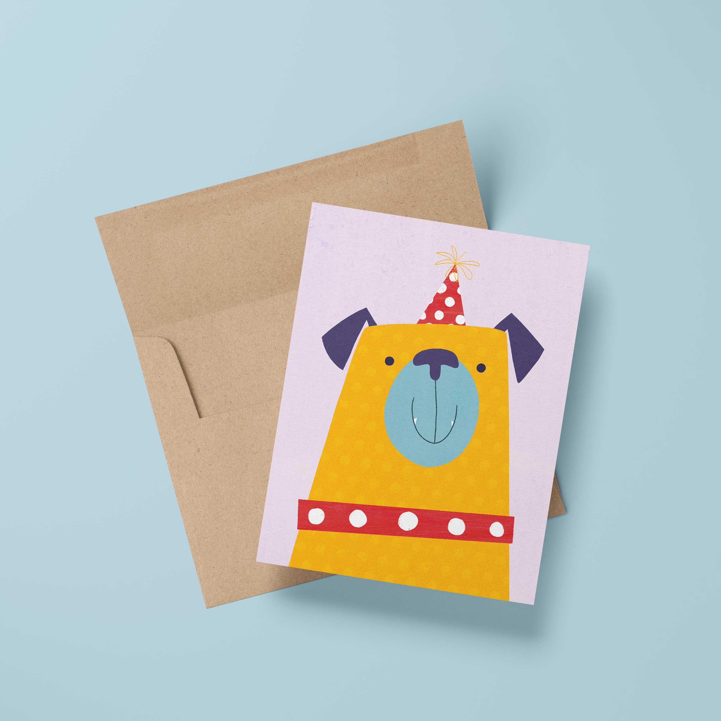 Sincerely, Rob - Wholesale Birthday Card - "Party pug" Greeting Card2