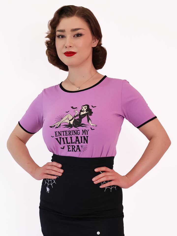 Schurkentijdperk Paarse T-shirt voor wholesale door BONSAI KITTEN