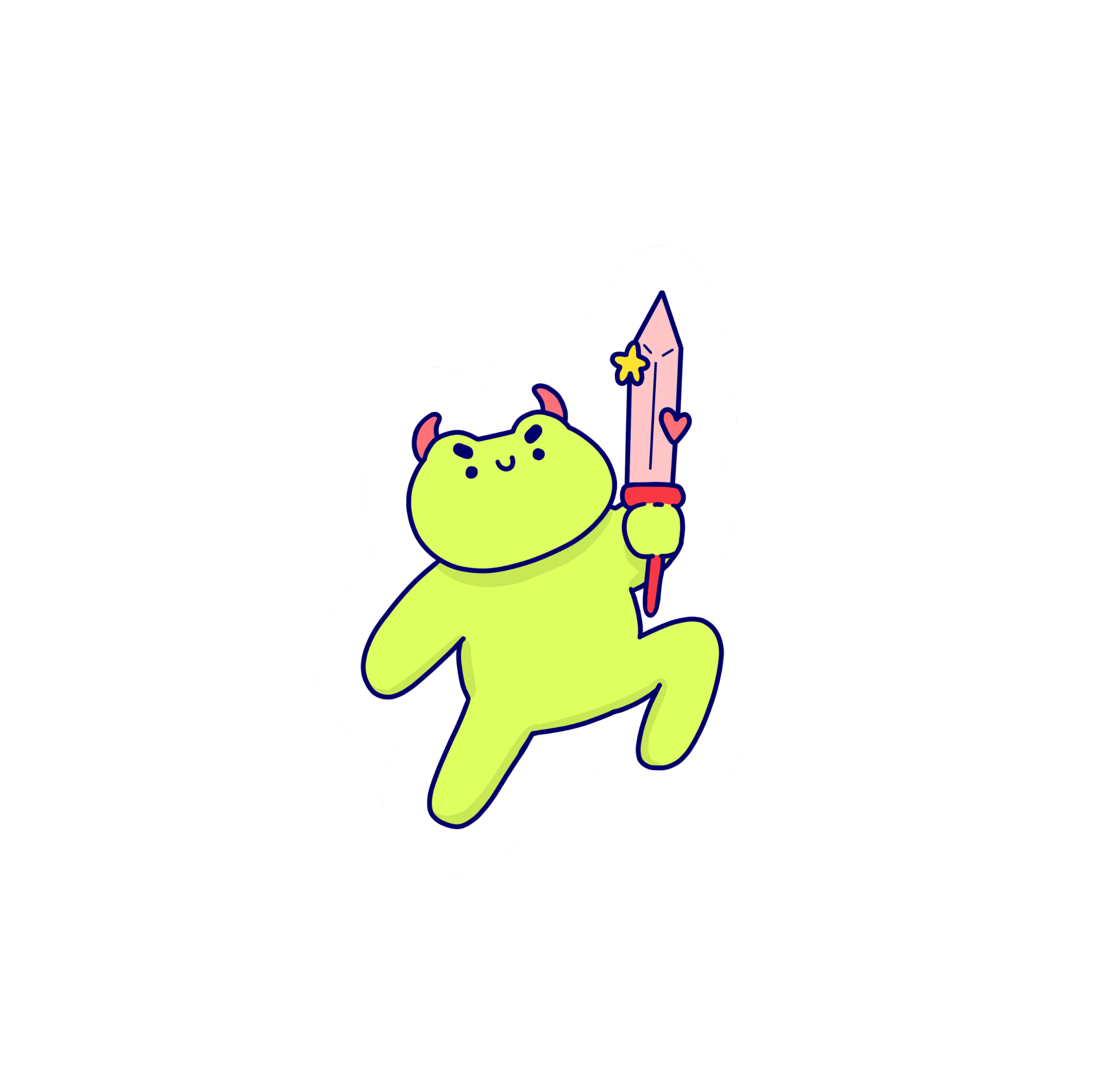 Nimbob - Wholesale Sticker - Angel Frogs stickers pack of 5 - Frog Lover sticker set2