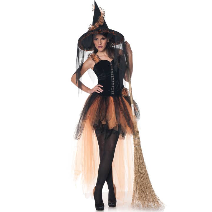 Sort Kvinders Heks Halloween Kostume Makeup Ball Performance for engroshandel på Faire