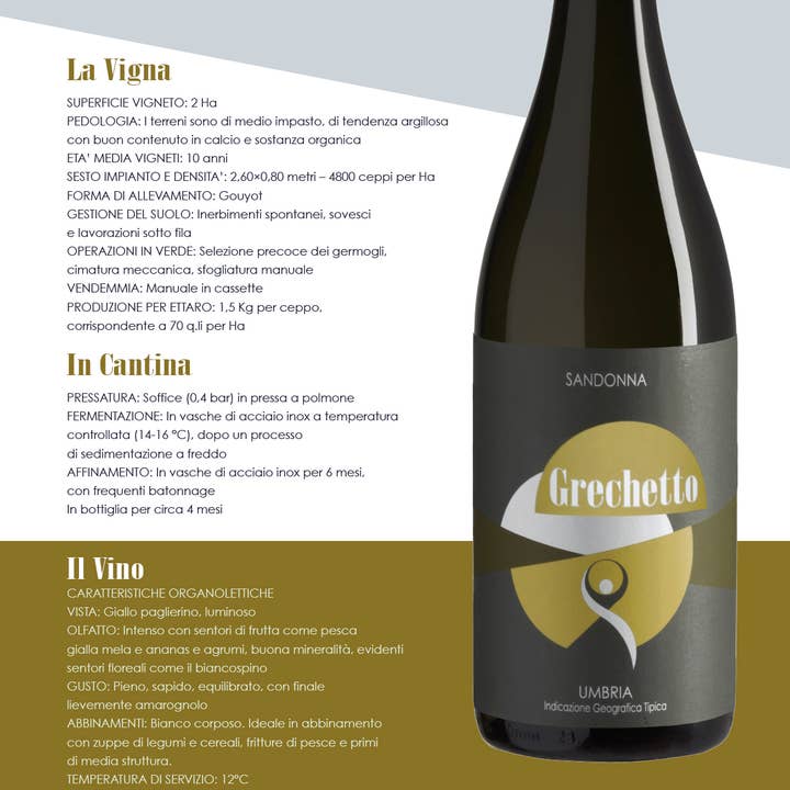 Cantina Sandonna – wholesale White wine – DOC Amelia Grechetto - White wine