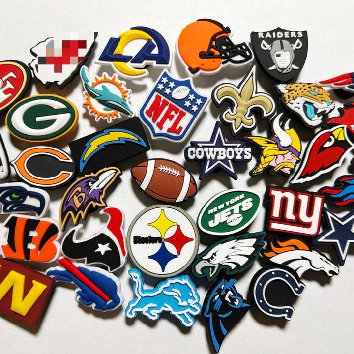 JuliesDecal - Wholesale Shoe Accessories - Pick your favorite FOOTBALL TEAM LOGO shoe charms