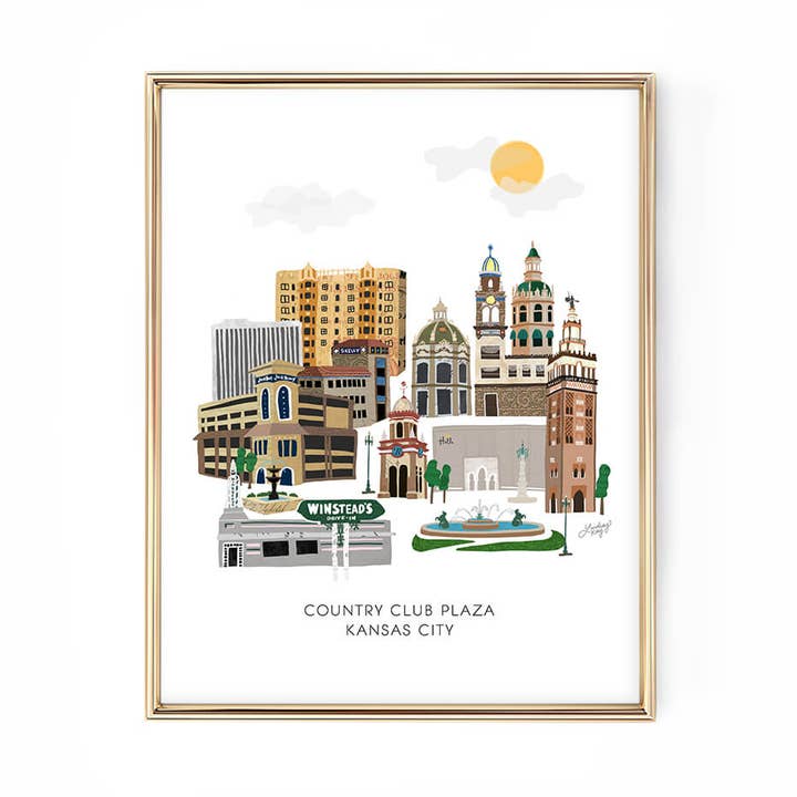 Kansas City Plaza - Art Print for wholesale by Lindsey Kay Collective