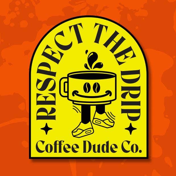 Adhesivo Respect The Drip para venta al por mayor de Coffee Dude