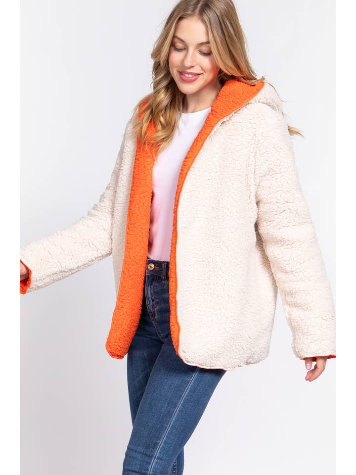 Active Basic | Active USA - Wholesale Fur/Faux Fur Coat - Women's - Long Sleeve Hoodie Faux-fur Reversible Jacket17