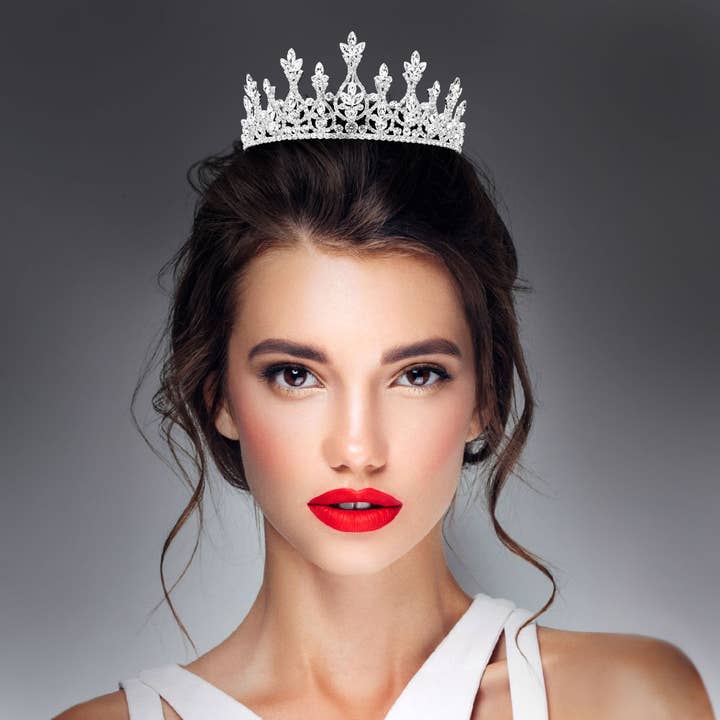 Sensibling Corp. - Wholesale Tiara - Women's - Marquise Stone Cluster Embellished Royal Crown Princess Tiara6