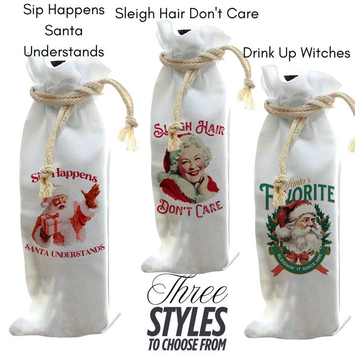 Borse per Bottiglie - Sorsi di Babbo Natale, 3 Stili tra cui Scegliere per la vendita all'ingrosso da parte di Jolitee
