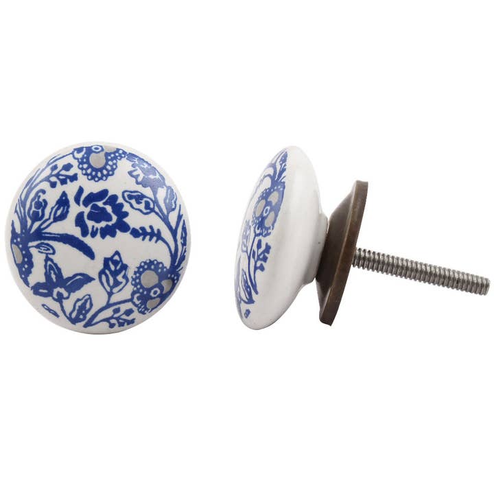 Blue 24 Piece Ceramic Decorative Knobs(Blue) for wholesale on Faire