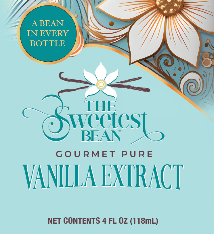 The Sweetest Bean - Wholesale Vanilla/Fruit Extract -  4 FL. OZ. SINGLE-ORIGIN GOURMET PURE VANILLA EXTRACT5