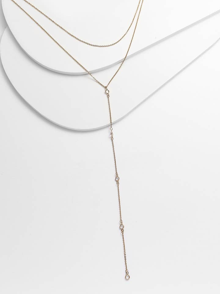 Collier Lariat double MADALYN pour la vente par Kosa Jewels