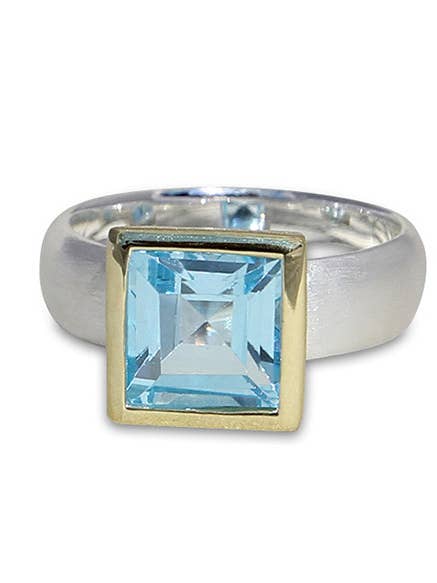 silverring, inställning guldpläterad med topas för wholesale av Campur GmbH