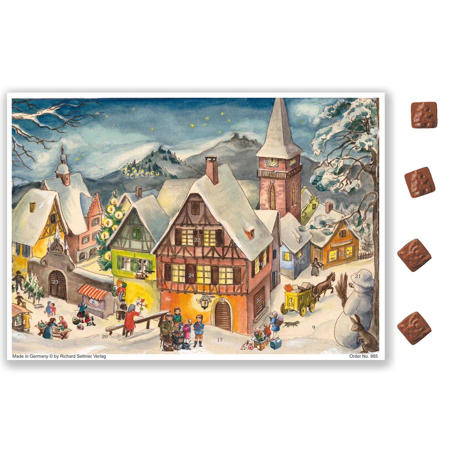 Richard Sellmer Verlag KG – wholesale Chocolate – Chocolate Advent Calendar Snowy Village0