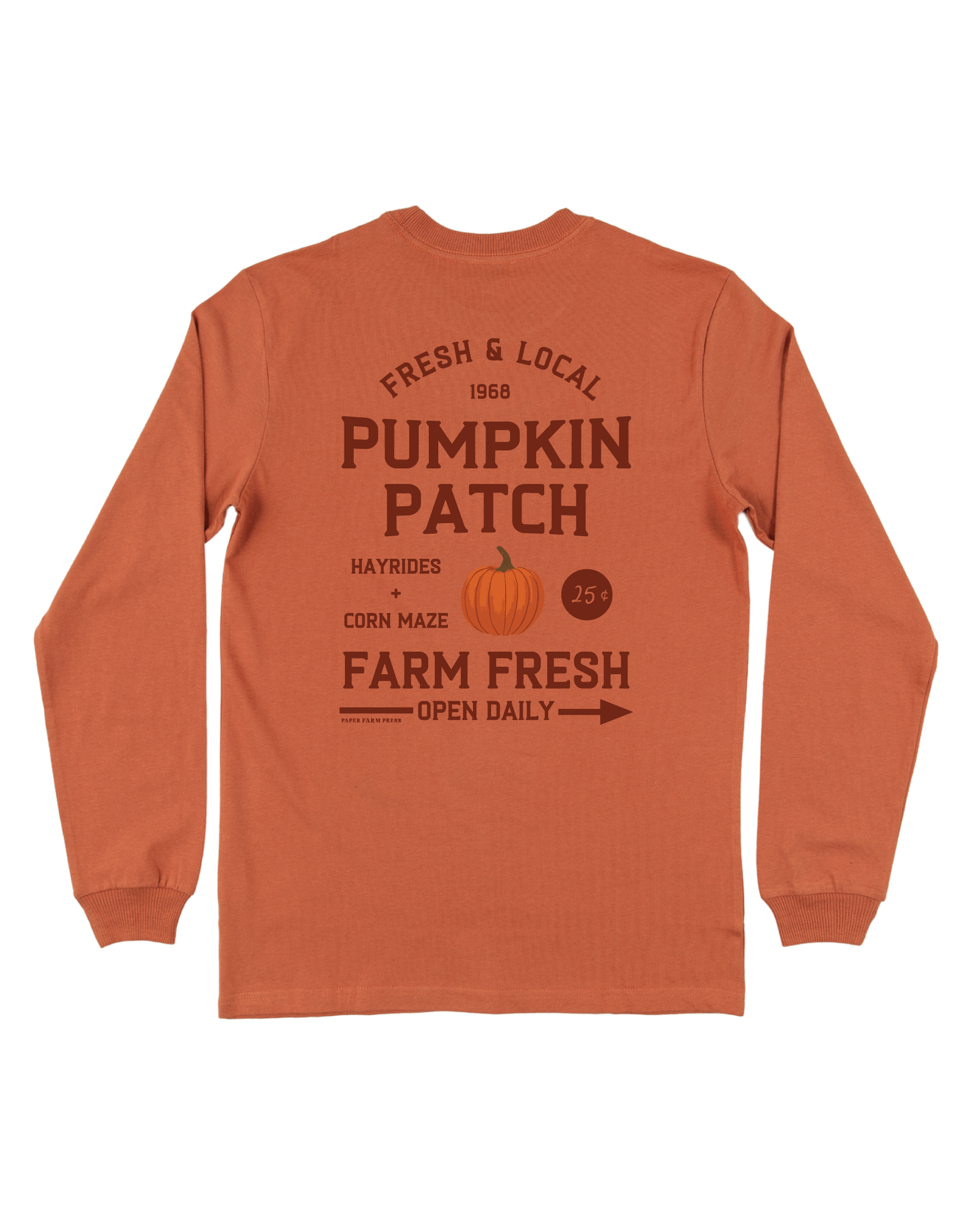Paper Farm Press - Wholesale Screen Printed T-Shirt - Women's - Pumpkin Farmers Market Tee - Yam3