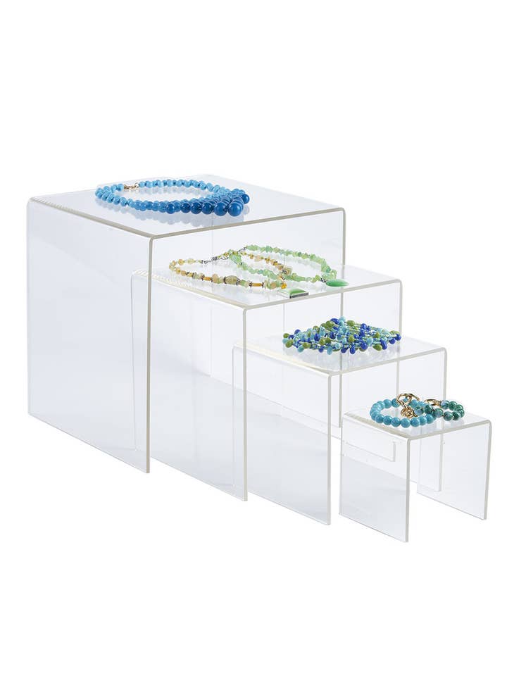 Clear Acrylic Square Nesting Display- Set Of 4 | for wholesale by Store Supply Warehouse