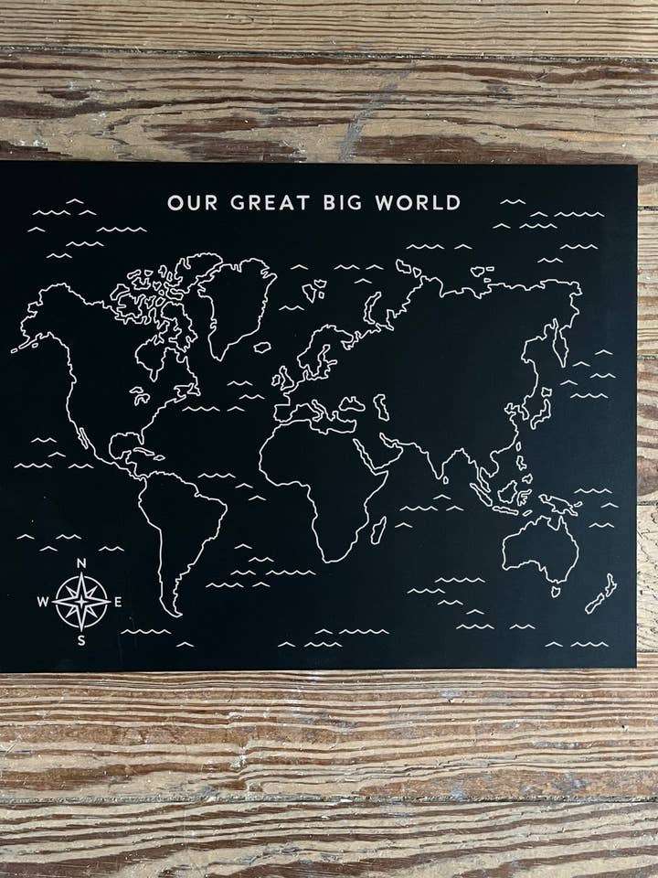 World Map Trace-n-Erase Chalkboard® (Unlabeled) for wholesale by Chalk Full of Design