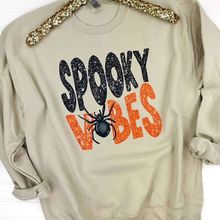 Sparkling Spooky Vibes Sweatshirt for wholesale by Nikkilynn Wholesale
