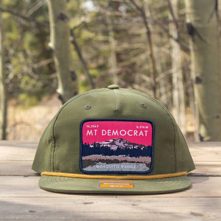 Hinterland Outdoors - Wholesale Flat Brim Cap - Unisex - Mount Democrat Colorado 14er Rope Hat