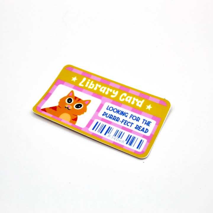 Crowded Cat Studio - Wholesale Sticker - Cat Library Card Sticker2