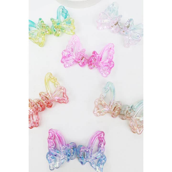 MIX COLOR 2-pc Two Tone Butterfly Mini Hair Clip for wholesale on Faire