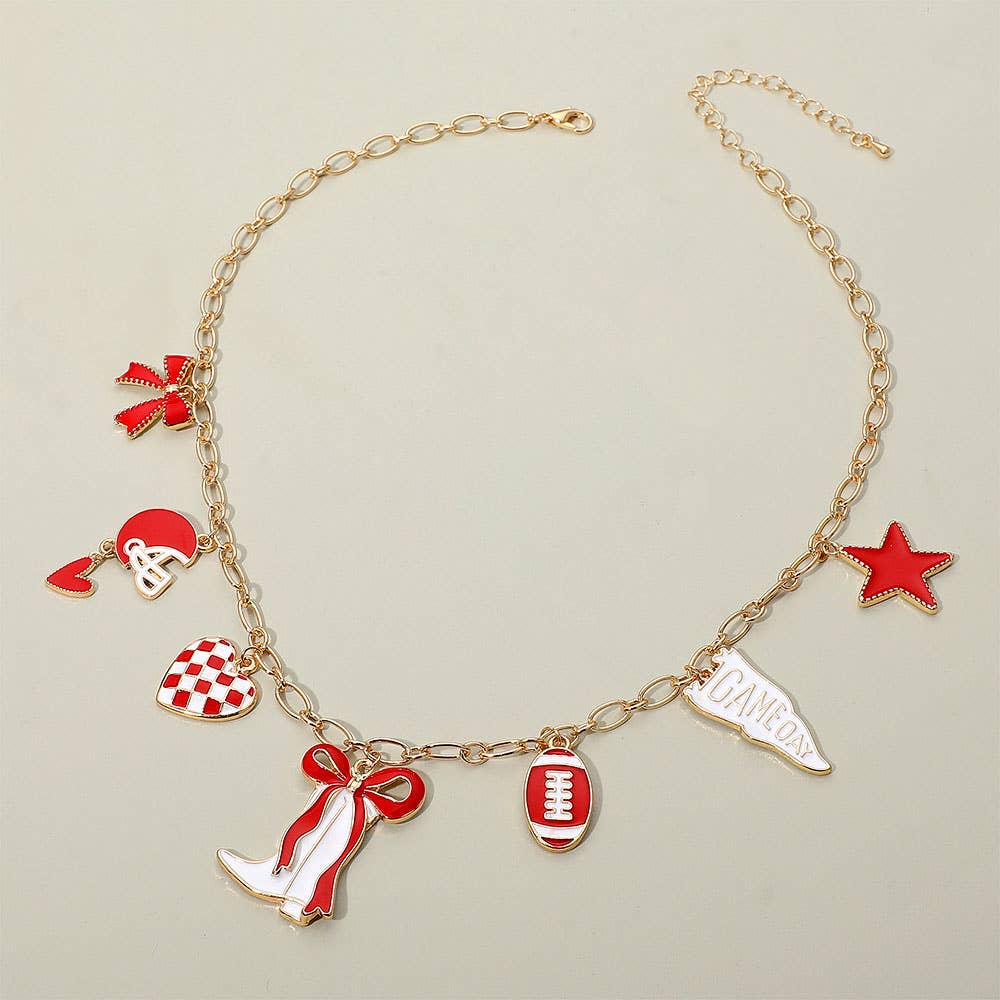 Sensibling Corp. - Wholesale Pendant/Charm Necklace - Game Day Football Theme Charm Station Necklace16