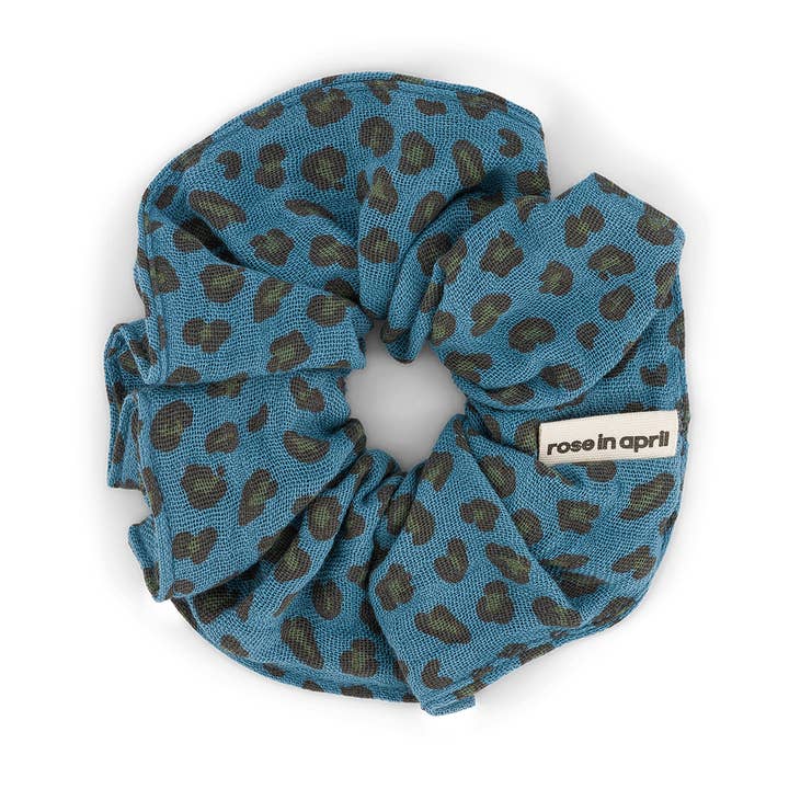 SCRUNCHIE MINI LEOPARD BLUE JEAN for wholesale by Rose in April