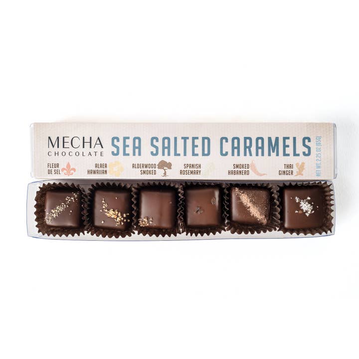 MECHA Chocolate - Wholesale Chocolate Box - Sea Salt Caramel Box (6 pieces)