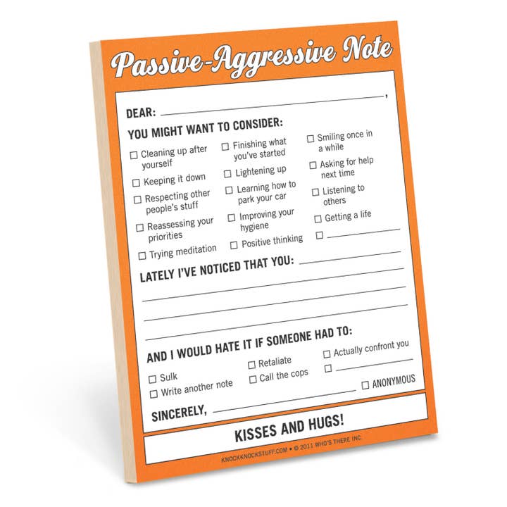 Passive-Aggressive Nifty Note Pad for wholesale by Knock Knock