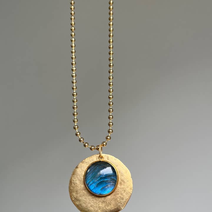 Heather Kahn - Wholesale Pendant/charm necklace - Fall Coin & Stone Necklace