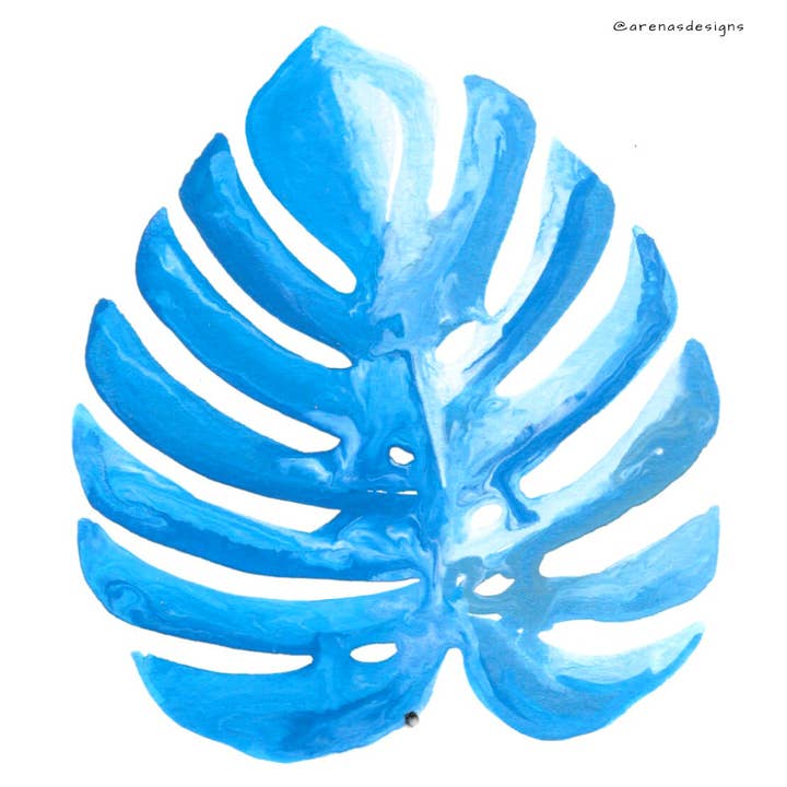 Blå Monstera konsttryck för wholesale av Arenas Designs