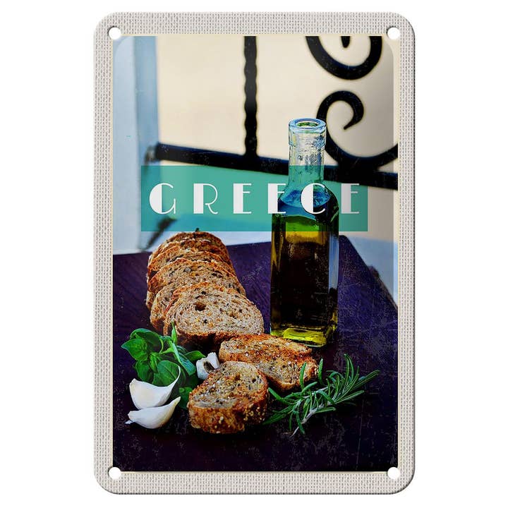 Travel tin sign 12x18 cm Greece oil garlic bread sign and other Purchase Wholesale knoblauch. Free Returns & Net 60 Terms on Faire trending on Faire.