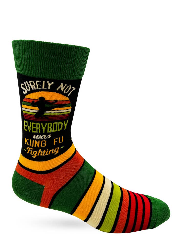 Fabdaz - Wholesale Socks - Men's - Surely Not Everybody Was Kung Fu Fighting Men's Novelty Crew1
