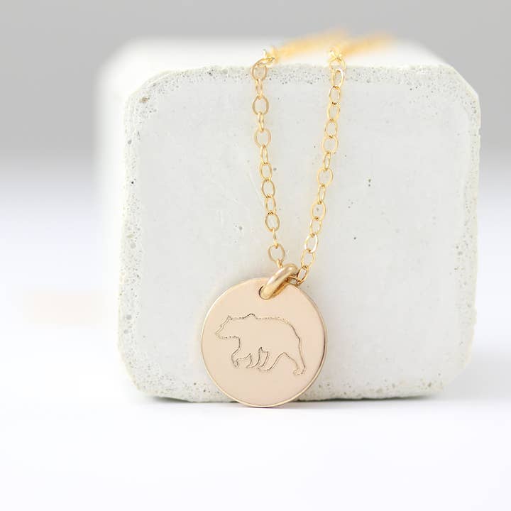 Bear Disc Necklace for wholesale by Sloane Jewelry Design