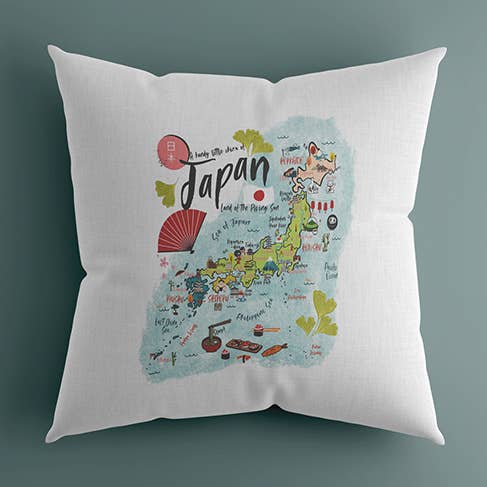 Taie d'oreiller décorative japonaise (sans coussin) pour la vente par Gooseberry Designs