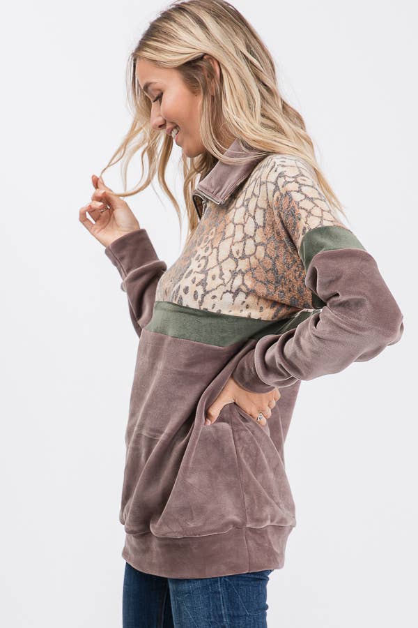 7th Ray - Wholesale Sweatshirt - Women's - Everyday Casual Half-Zip Activewear Sweatshirt T27332