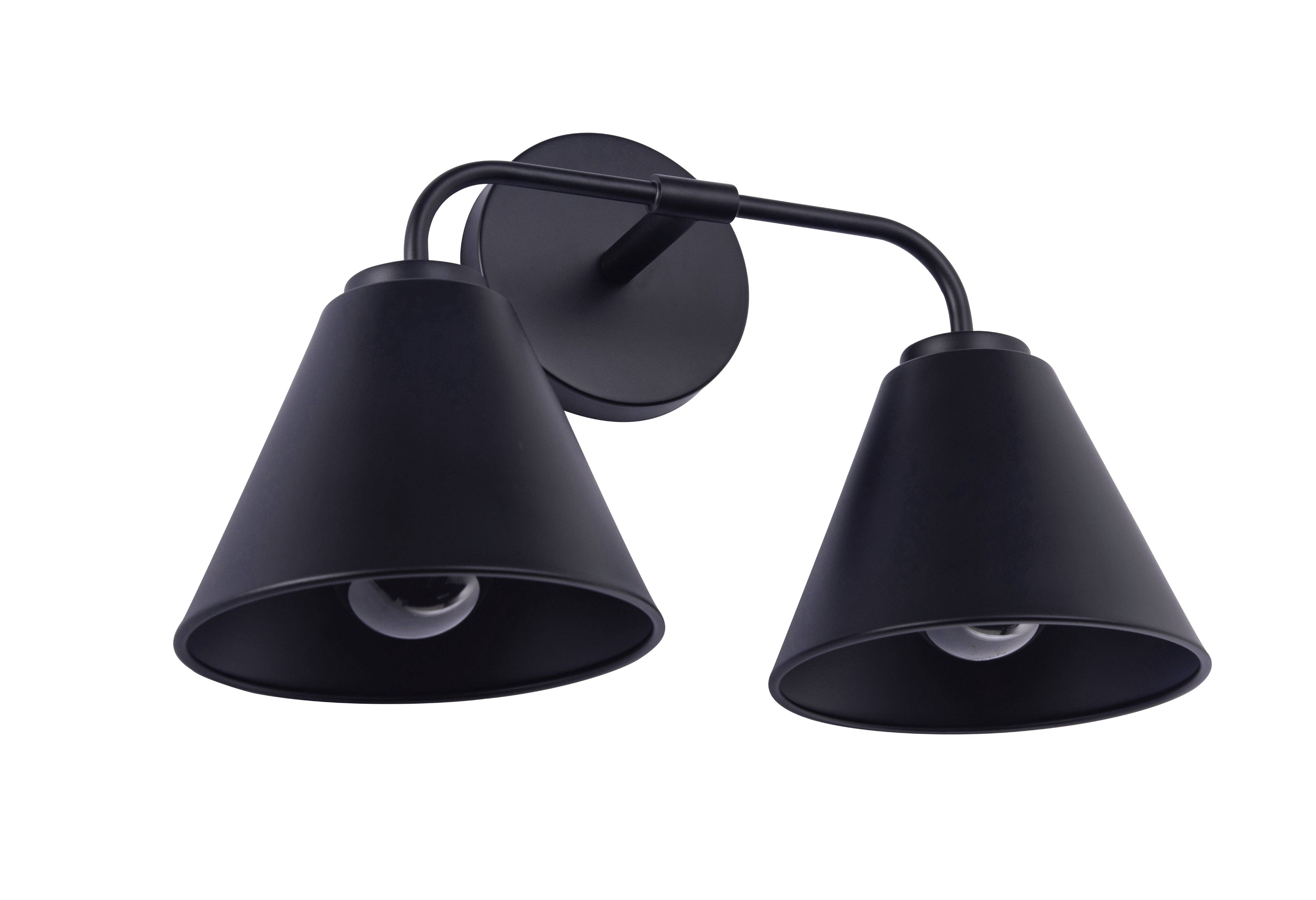 Brio Lighting - Vente Lustre/Suspension - Lampe de vanité moderne à 2 lumières noire Loft Lantern6