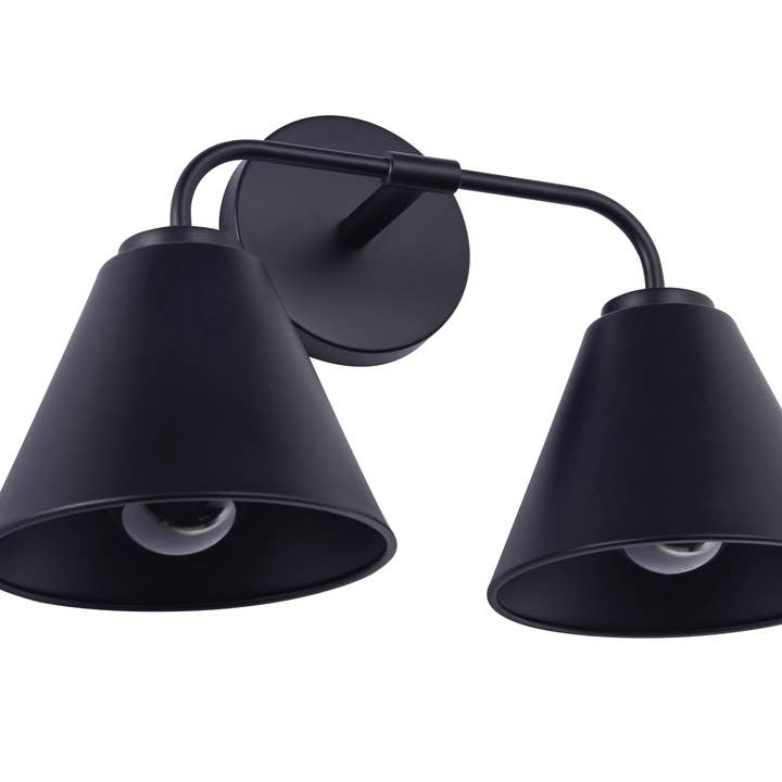 Brio Lighting - Vente Lustre/Suspension - Lampe de vanité moderne à 2 lumières noire Loft Lantern6