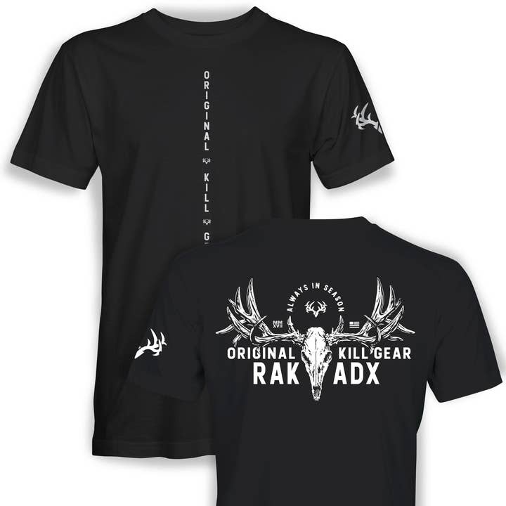 "Rustic Rack" sort CVC T-shirt for engroshandel hos Rak•Adx Hunting Apparel
