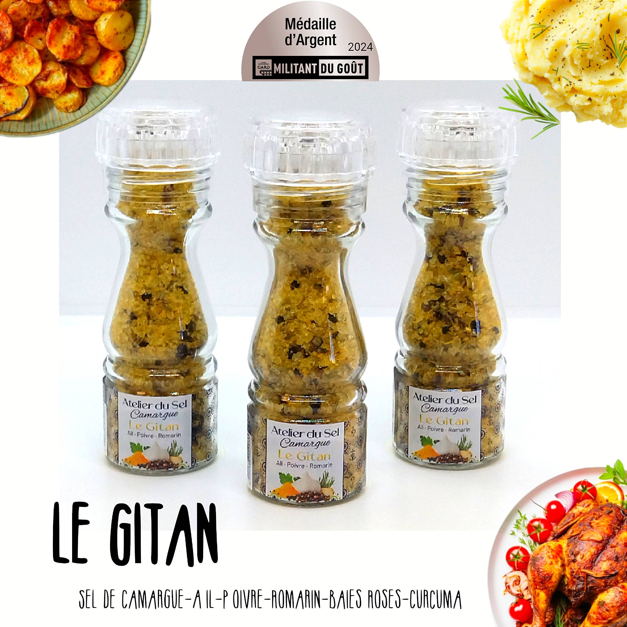 Atelier du Sel Camargue - Wholesale Salt Mill - "Le Gitan" Salt Mill 115 g
