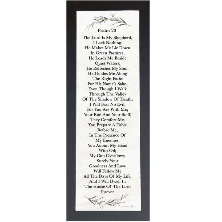 Psalm 23 The Lord Is My Shepherd Vertical Christian Art Sign for wholesale by Summer Snow Art