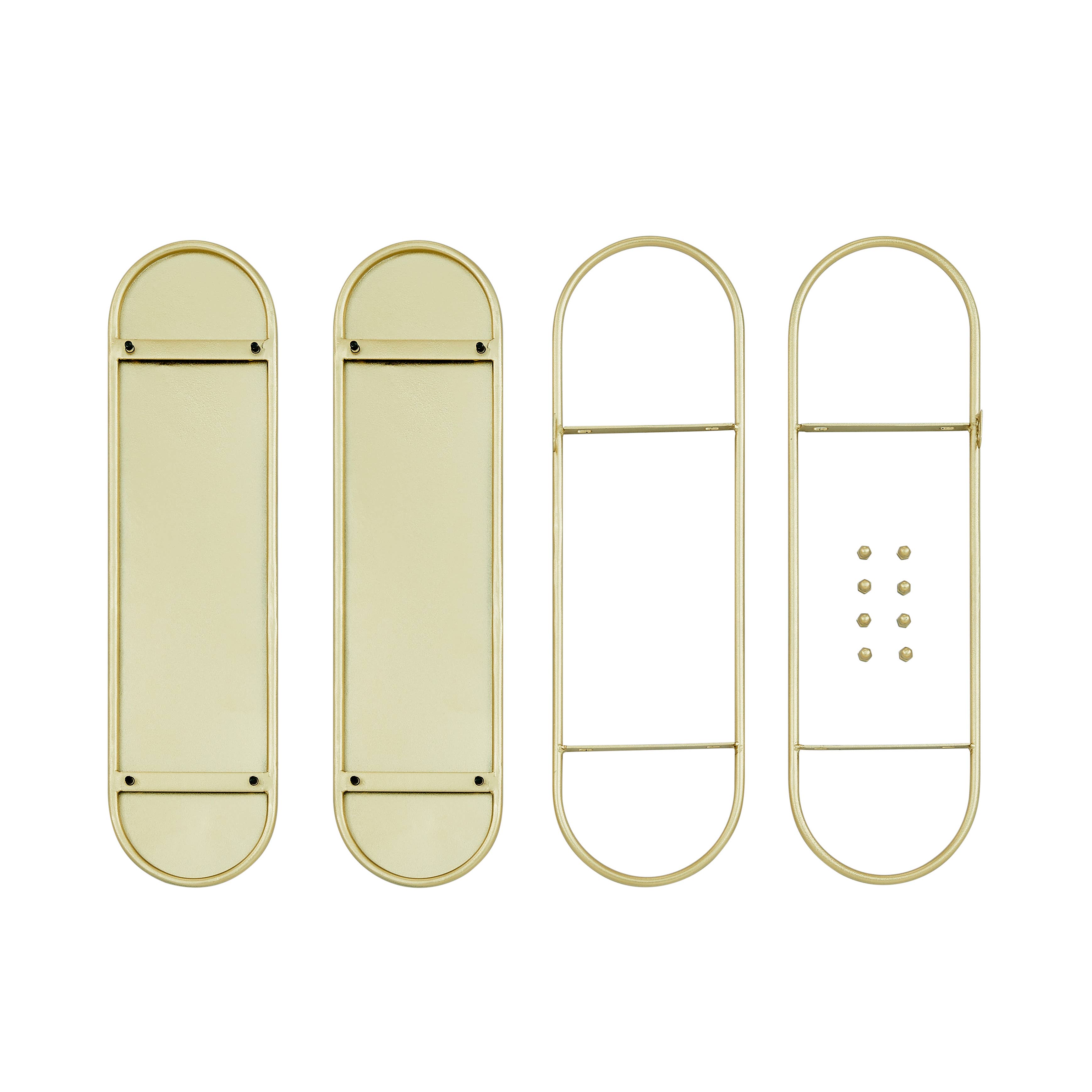 Danya B - Venta al por mayor Estante de pared - Estantería de pared colgante de metal dorado cálido de dos niveles Danya B9