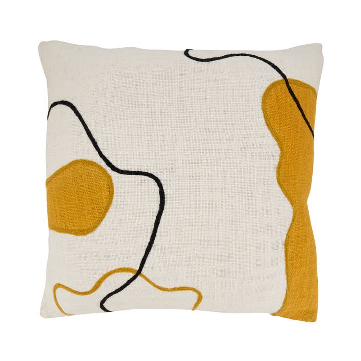 Mustard Artistic Flair Abstract Throw Pillow for wholesale on Faire