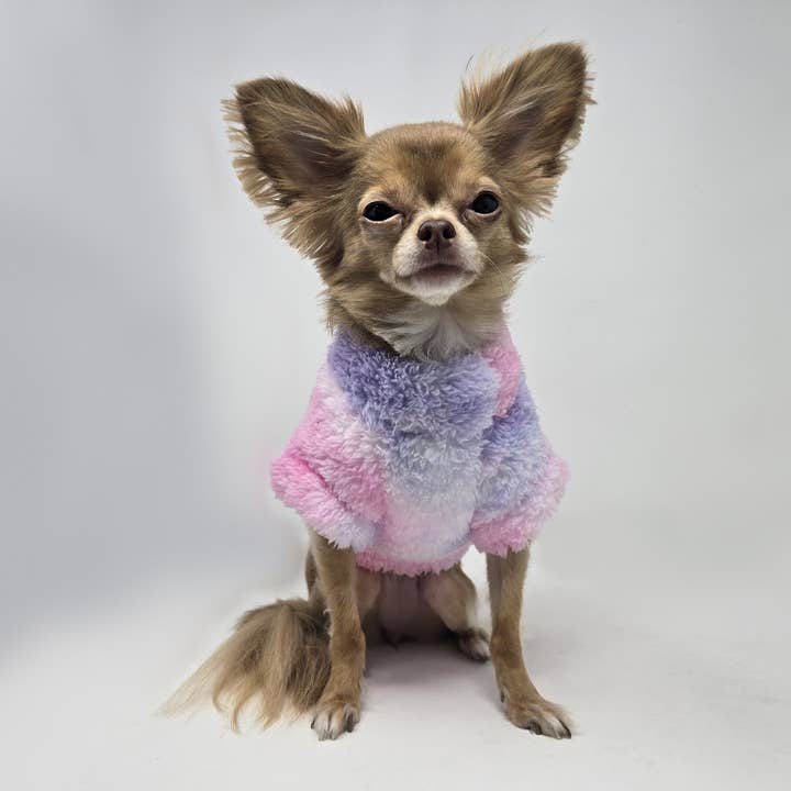 Doggie Design - Wholesale Pet Sweater - Dog - Soft Plush Pullover - Tie-Dye Pink & Purple
