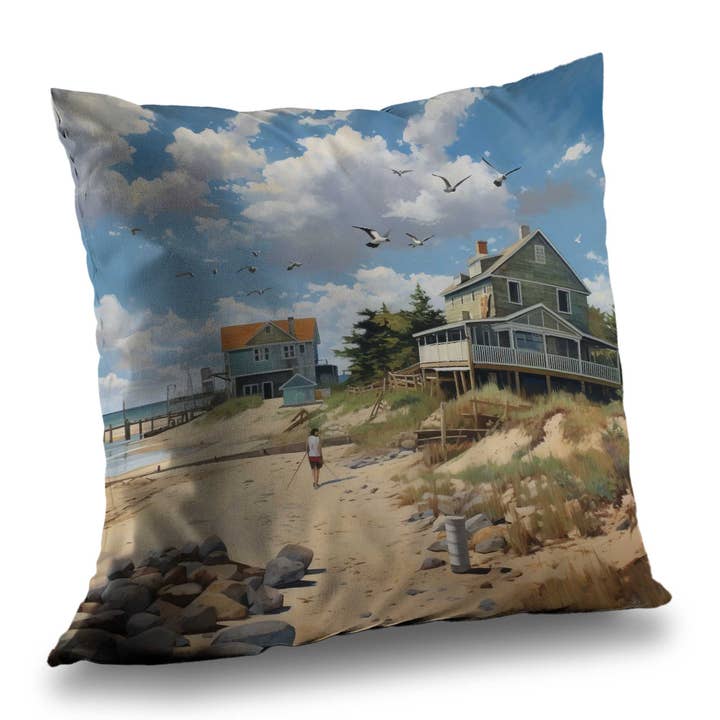 Strandspaziergang Blaues Kissen | Zeitgenössische Schlafzimmer Wohnkultur für den Großhandel von BEGIN HOME DECOR