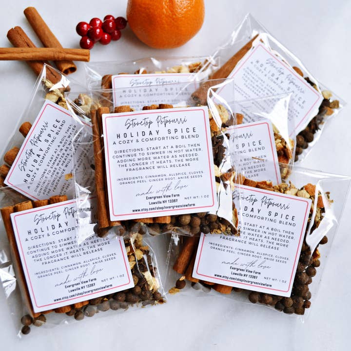 Evergreen View Farm - Wholesale Potpourri - Simmer Stovetop Potpourri Holiday Spice Fall Christmas Blend